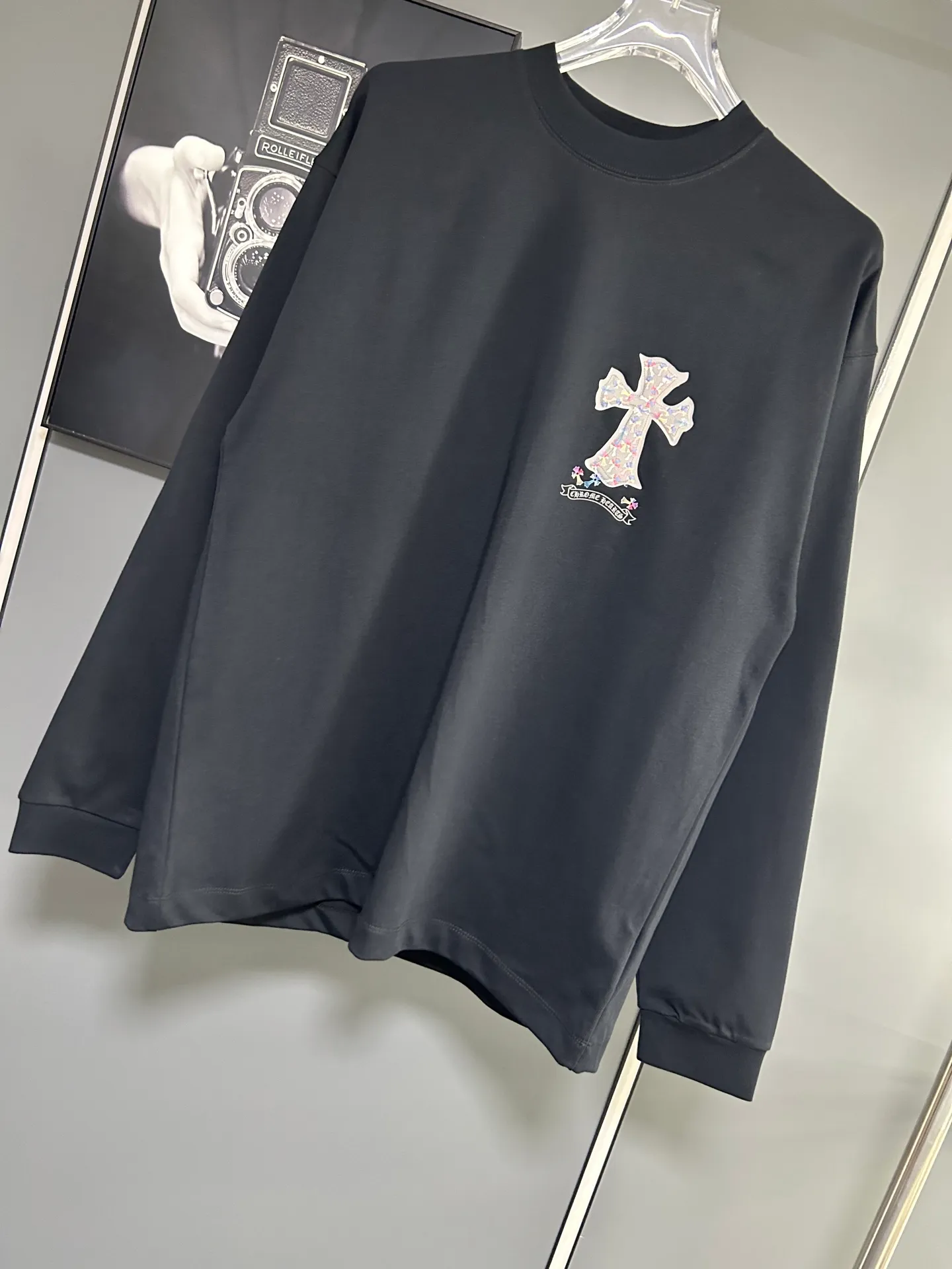 P230 2026 new (exclusive) Chrome Hearts autumn and winter limited edition heavyweight high-weight long-sleeved T-shirt, customized Dreamweaver Yayun ribbed cotton designer concept style Fabric: Heavy 380g Size: S M L XL Color: White Black